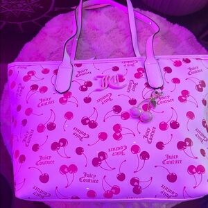 Juicy Couture Cherry Print Pink Tote
